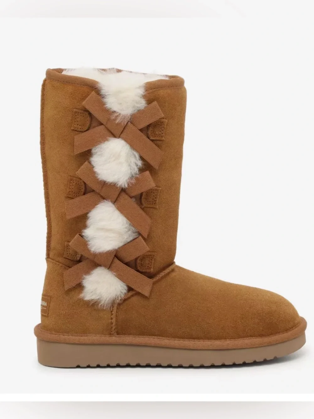 Koolaburra by UGG Victoria Tall Boots Kids Size 3 Chestnut Brown Like New Cozy